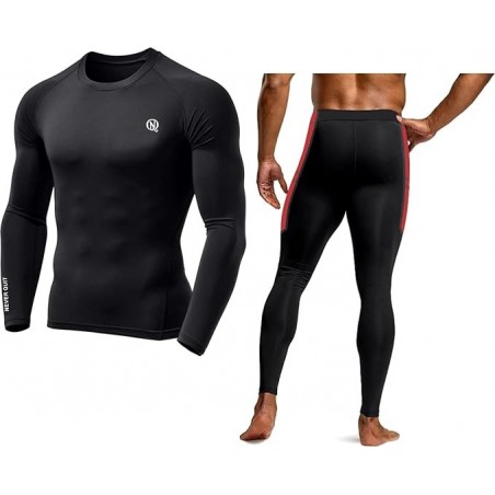 Men's Sports Running Set Compression Shirt + Pants Skin-Tight