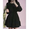 Pleated Blouses Dress Imported Georgette Three Fourth Sleeve Single Breasted Edge Dori Belt Dresses