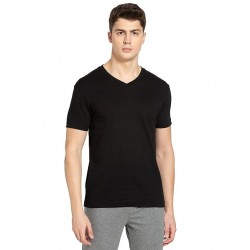 Men's Super Combed Cotton Rich Solid V Neck Half Sleeve T-Shirt